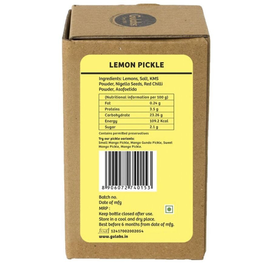 Gulabs Lemon Pickle    Box  300 grams